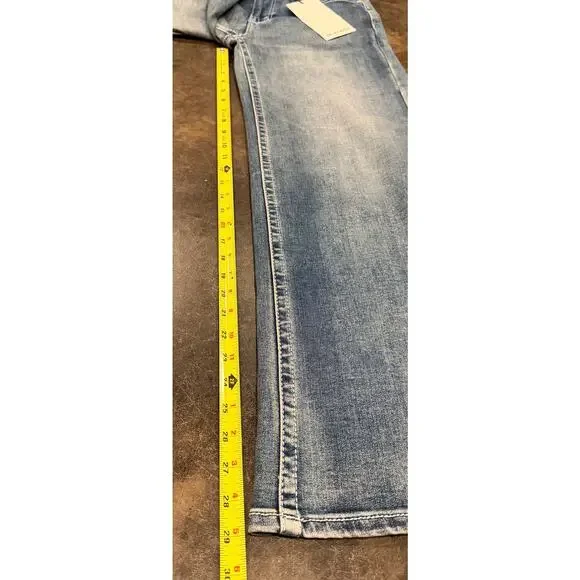 Telepatía Mid-Rise, Wide-Leg Denim Stretch Embellished Jeans Women’s 9/29 Skull - Picture 10 of 12